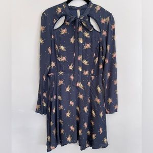 Free People Long Sleeve Floral Cut Out Prairie Dress - Size 2